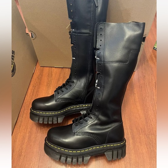 SOLD ON DEPOP Dr. Martens Black Over the Knee Boots - Picture 2 of 8